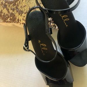 Women’s 7.5 Ellie Black Dancer High Heel Shoes